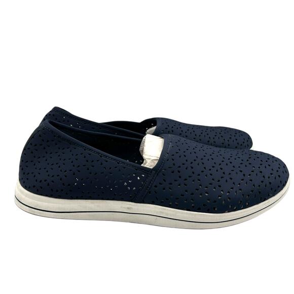 Clarks Cloudsteppers Women's Navy Breeze Emily Stretch Slip-Ons Size 12W - Picture 3 of 11